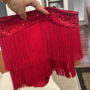 Red Balera fringe briefs size MC. Never worn, but has no tags.